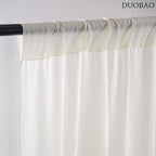 DUOBAO Ivory Chiffon Backdrop Curtain for Parties Sheer Curtains 96 Inch Length 2 Panels Set for Bedroom Wedding Backdrops Drape Cream Beach Drapes for Baby Shower Birthday Graduation(29''x96'')