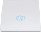 Linked Hearts Place Cards, Light Blue (Choose Color), Set of 25, Pre-cut and Scored - Wedding, Party, Dinner, and Special Events - Made in the USA
