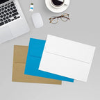 LUXPaper A7 Invitation Envelopes | Peel & Press | 5 1/4" x 7 1/4" | Brilliant White | 80lb. Text | 100% Cotton | 250 Qty