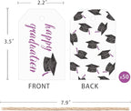50 Pcs Graduation Gift Tags, Congrats Grad Party Favors Gift Tags for High School or Happy College Graduation Party Decoration Supplies (Purple, 2.2 * 3.5)