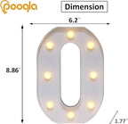 Pooqla LED Light Up Numbers, Warm White and Cool White Decorative Lighted Marquee Numbers, Light Up Numbers for Boys Girls Party, Wedding, Bar, Night Light, Room Decor, Birthday Decoration, Number 0