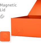 LIFELUM Orange Gift Boxes, 13.85 x 8.35 x 4.45 inch 2 Pack Gift Boxes with Lids Contains Card, Ribbon, Shredded Paper Filler for Holidays,Thanksgiving,Birthdays, Bridal Gifts,Weddings