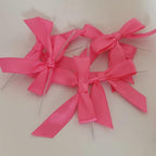 50pcs 2-1/2" Hot Pink Satin Ribbon Bows with Twist Tie Bows for Christmas Gift Packing&Wrapping (Hot.Pink)