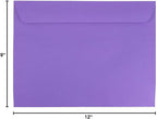 JAM PAPER 9 x 12 Booklet Colored Envelopes - Violet Purple Recycled - 50/Pack