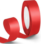 1 Inch 25 Yards Red Ribbon, Red Satin Ribbon for Gift Wrapping, Christmas Tree, Wedding, Birthday Party Decoration, Craft, Hair, Floral, Sewing