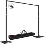 FUDESY Pipe and Drape Backdrop Stand Kit, 10x10ft Heavy Duty Backdrop Stand Adjustable Background Frame with Metal Base for Photography Wedding Parties Events Decoration, Black