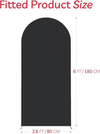 Arch Backdrop Stand Cover 6Ft Black Thick Spandex Fabric Arch Backdrop Cover High Elasticity Fitted Round Top for Wedding Birthday Party Baby Shower Garden Decoration