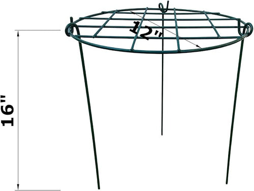 12 x 16 inch Poeny Cage Grow Through Grid Plant Brace Flower Support Rings, Pack of 5 Round Metal Plant Stakes Rings, Strong Large Garden Supports for Flowers, Peonies, Rose, Lily