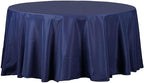 Efavormart Round Tablecloth, 120 Inch Stain & Wrinkle Resistant Washable Table Cloth, Decorative Polyester Fabric Table Cover for Banquet, Wedding, Dining - Navy Blue