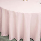 Efavormart Round Tablecloth, 120 Inch Stain & Wrinkle Resistant Washable Table Cloth, Decorative Polyester Fabric Table Cover for Banquet, Wedding, Dining - Blush