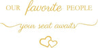 3 Pcs Wedding Seating Chart Decal Stickers DIY Our Favorite People Your Seat Awaits Vinyl Decal Wedding Sign Decor Seating Chart Board Mirror Stickers(Gold)