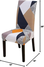 Stretchy Parson Chair Slipcovers for Dining Room Chair seat Covers Chair Protectors for Party Pet Protection Universal Fit Soft Polyester (Set of 4, Geometric)