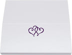 Linked Hearts Place Cards, Eggplant (Choose Color), Set of 25, Pre-cut and Scored - Wedding, Party, Dinner, and Special Events - Made in the USA
