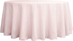 Efavormart Round Tablecloth, 120 Inch Stain & Wrinkle Resistant Washable Table Cloth, Decorative Polyester Fabric Table Cover for Banquet, Wedding, Dining - Blush