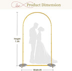 Snughome 7.2FT Arch Backdrop Stand, Gold Metal Arch Stand, Wedding Arch Frame Ideal for Balloons Flowers for Party, Wedding, Baby Shower, Holiday Decoration