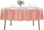 70 inch Round Tablecloth Washable Polyester Table Cloth Decorative Table Cover for Wedding Party Dining Banquet（70 inch, Dusty Pink）