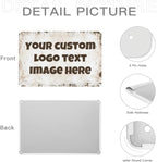 Personalized Metal Sign Custom with Photo Text Logo for Outdoor Yard Garden Home Business Wedding Wall Decor Street Sign Style (Horizontal)