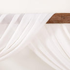 Ivory Wedding Arch Draping Fabric 4 Panels 30'' x 18FT Sheer Chiffon Arch Drapery for Photo Booth Bridal Shower Baby Shower Church Decor Newborn Photography Christening Outdoor Party