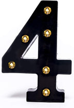 Foaky Black LED Marquee Number Lights Sign Light Up Marquee Number Lights Sign for Night Light Wedding Birthday Party Battery Powered Christmas Lamp Home Bar Decoration