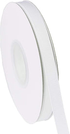 ITIsparkle 3/8" Inch Grosgrain Ribbon 50 Yards-Roll Set for Gift Wrapping Scrap Books Party Favor Hair Braids Baby Shower Decoration Cake Decoration Floral Arrangement Craft Supplies, White Ribbon