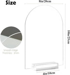 6 Pack 8x10 Inch Clear Arch Acrylic Sign with Stands, Blank Table Signs, Arched Round Top Acrylic Sheet, DIY Arch Signs Blank for Wedding Table Number Menu Bar List Sign