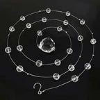 Boloban Clear Crystal Beads String Wedding Arch Decorations centerpieces Beads Garland Strands Curtain Chandelier Christmas Tree Ornaments Door String Hanging Beaded Drapes Accessories(6.5 Feet 5pcs)