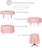 LTC LINENS 2 Pack 90 Inch Round Tablecloth Beige - Wrinkle Resistant Table Cloth for Round Table -Washable Polyester Fabric Table Cover for Wedding, Party