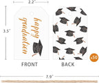 50 Pcs Graduation Gift Tags, Congrats Grad Party Favors Gift Tags for High School or Happy College Graduation Party Decoration Supplies (Orange, 2.2 * 3.5)