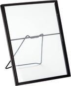 Juvale Wedding Floating Glass Picture Frames - 8-Pack, Black, 6.9" x 8.9", for 5" x 7" Photos - Hanging Picture Frames & Table Number Display - Double-Sided Glass & Easel Back
