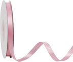 LaRibbons 3/8 Inch 50 Yard Double Faced Satin Ribbon,Rose Pink Small Satin Craft Fabric Ribbon for Gift Wrapping Floral Bouquets Wedding Party Decoration