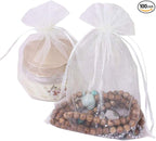 Wudygirl 100pcs Drawstring Organza Bags 5 x 7 Inch Ivory Packaging Seashell Pin Jewelry Lipstick Pouches Baby Shower Party Wedding Favor Decoration Cookies Candy Favor Bags(Ivory 5x7'')