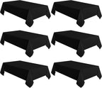 sancua 6 Pack Black Tablecloth 60 x 120 Inch, Rectangle Table Cloth for 8 Feet Tables - Stain and Wrinkle Resistant Washable Polyester Table Cover for Dining Tables, Buffet Parties and Camping