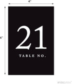 Andaz Press Black 4x6-Inch Minimalist Table Numbers 21-40, 20 Count, Paper, Tabletop Mount, Perfect for Weddings & Events