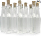 Plastic Bottles & Corks for Bottle Message Invitations, Announcements, DIY Craft, Party Favors & Sand Art - Clear Plastic (160 Bottles & Corks)