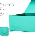 LIFELUM Green Blue Gift Box 13.85 x 8.35 x 4.45 inch, 1 Pack Big Gift Box with Magnetic Lid for Presents, Bridesmaid Proposal Boxes Contains Ribbon, Card,Shredded Paper Filler