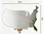4th of July Patriotic USA Map Mirror – 27.5"x18.7" Frameless Asymmetrical Decorative Acrylic Mirror – Modern Patriotic Decor for Bedroom, Office, Entryway