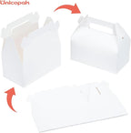 UnicoPak 30 Pack White Gable Treat Boxes Party Favor Boxes for Goodie Snacks Cookie Candy Toys Birthday Party Wedding Shower Holidays 6.5x3.5x4 Inches