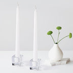 Glass Candlestick Holders Bulk for Taper Candles, Set of 18 Clear Glass Candle Holders for Family Party, Church and Wedding