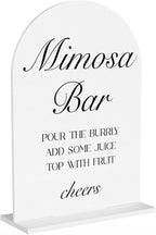 Mimosa Bar Sign, Open Bar Signs, Wedding Engagement Bridal Shower Decor for Reception Ceremony Party, Weddings White Acrylic Sign