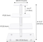 Cupcake Stand, 4 Tier Square Acrylic Cupcake Display Stand Holder, Clear Dessert Pastry Tower for Wedding, Birthday, Theme Party, Baby Shower