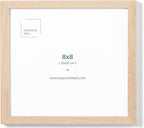 Opposite Wall - 8x8 in - Natural Solid Oak Wood Picture Frame - Lightweight, Versatile & Shatterproof - Wall Hanging Poster or Photo Frame - Wall Decor for Office, Gallery & Home