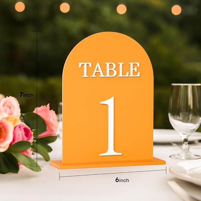 Arch Wedding Table Numbers 1-10 with Stands, 5" X 7" Double Sided Acrylic Wedding Sign Holders, Durable Non-Fading Table Number for Wedding Reception, Events, and Centerpieces
