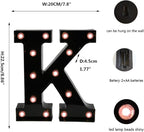 OYCBUZO Light Up Black Alphabet Marquee Letters Sign LED Marquee Number Lights Sign for Night Light Home Bar Christmas Lamp Birthday Party Wedding Decoration K