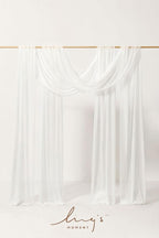 Ling's moment Wedding Arch Draping Fabric 2 Panels 32Ft x 30" Wrinkle-Free Wedding Arch Drapes Chiffon Fabric, White Curtain for Wedding Ceremony Reception Background Party Home Garden Decorations