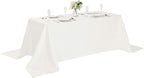 Rectangle Tablecloth 90x132 inch Washable Polyester Fabric Table Cloth for Wedding Party Dining Banquet Decoration（90x132, Ivory）