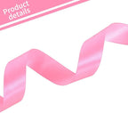 TONIFUL 1 Inch x 100yds Pink Satin Ribbon, Thin Solid Color Satin Ribbon for Gift Wrapping, Crafts, Hair Bows Making, Wedding Party Decoration, Invitation Cards, Floral Bouquets, Christmas