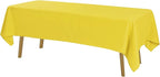 Rectangle Tablecloth 60x120 inch Washable Polyester Fabric Table Cloth for Wedding Party Dining Banquet Decoration（60x120, Yellow）