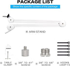 BOMGE Microphone Boom Arm Mic Stand Adjustable Clip Studio Suspension Scissor Arm Mount for Blue Snowball, ICE, Blue Yeti,Radio Broadcasting and Game (white)