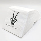 SharkBliss RIP Forties Cocktail Napkins, 100 Pack RIP Forties Death to My 40s Dirty 50 Birthday Paper Cocktail Beverage Napkins in Bulk for 50th Birthday | 2-Ply, 5x5" (RIP Forties Napkins)