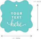 Andaz Press Fully Personalized Collection, Fancy Frame Square Gift Tags, Custom Made Any Name, Your Text Here, 24-Pack, for Presents, Gifts, Favors, Boxes, and Treat Bags
